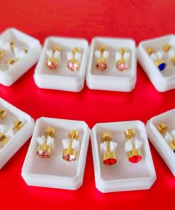 Aretes tornillo piedra cristal