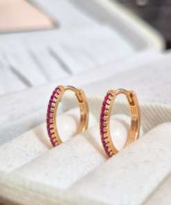 Aretes Argolla Amaranto