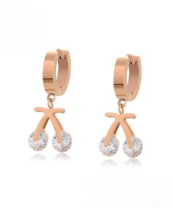 Aretes Argolla Cereza Cristal