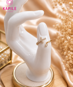Anillo Cruz Corazon Cristal