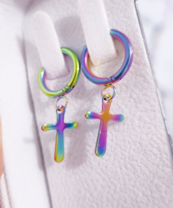 Aretes Cruz Tornasolado