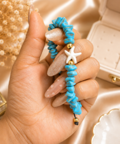 Pulsera Piedra Cascajos Turquesa
