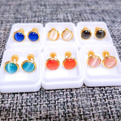 ARETES TORNILLO OJO DE GATO