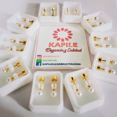 ARETES TORNILLO PERLA BOMBITA