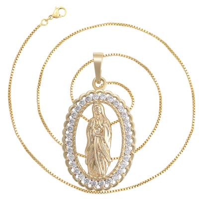 C100 COLLAR ROSA DE GUADALUPE CRISTAL