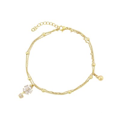 TO12 TOBILLERA FLOR CRISTAL